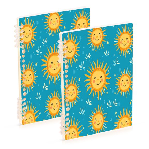 Notebook 8.3x5.7x0.4 Inch One Sizex1 Journey Note Diary Hardcover Notebook 60 Pages,80g Paper Writing Smooth and Not Easy to Break Lovely Smile Sun Seamless