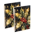 thumbnail image 1 of Notebook 8.3x5.7x0.4 Inch One Sizex1 Journey Note Diary Hardcover Notebook 60 Pages,80g Paper Writing Smooth and Not Easy to Break Pretty Holly and Mistletoe, 1 of 8
