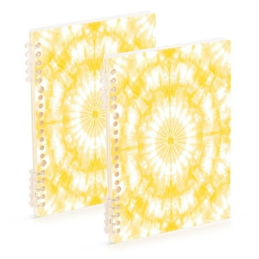 Notebook 8.3x5.7x0.4 Inch One Sizex1 Journey Note Diary Hardcover Notebook 60 Pages,80g Paper Writing Smooth and Not Easy to Break Pretty Light Yellow Tie Dye