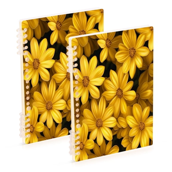 Notebook 8.3x5.7x0.4 Inch One Sizex1 Journey Note Diary Hardcover Notebook 60 Pages,80g Paper Writing Smooth and Not Easy to Break Yellow Chrysanthemum Seamless