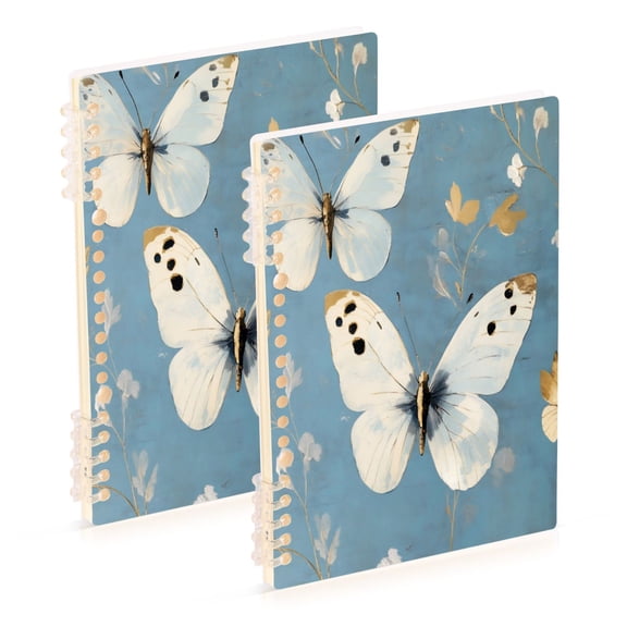 Notebook 8.3x5.7x0.4 Inch One Sizex1 Journey Note Diary Hardcover Notebook 60 Pages,80g Paper Writing Smooth and Not Easy to Break Beautiful Big Blue Butterfly