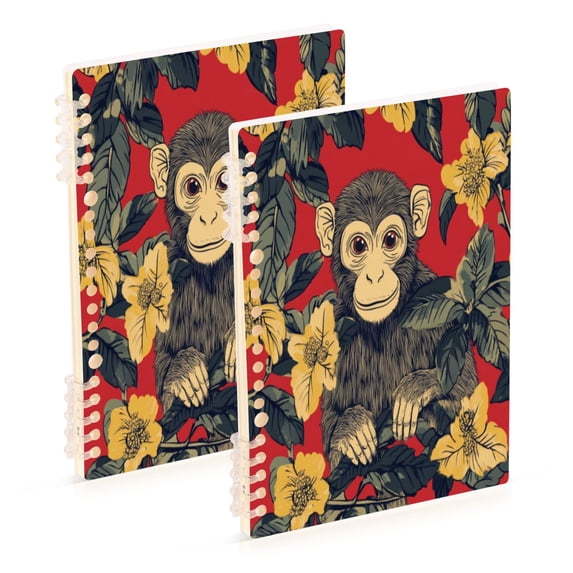 Notebook 8.3x5.7x0.4 Inch One Sizex1 Journey Note Diary Hardcover Notebook 60 Pages,80g Paper Writing Smooth and Not Easy to Break Beautiful Big Monkey
