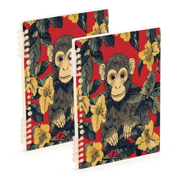 Notebook 8.3x5.7x0.4 Inch One Sizex1 Journey Note Diary Hardcover Notebook 60 Pages,80g Paper Writing Smooth and Not Easy to Break Beautiful Big Monkey