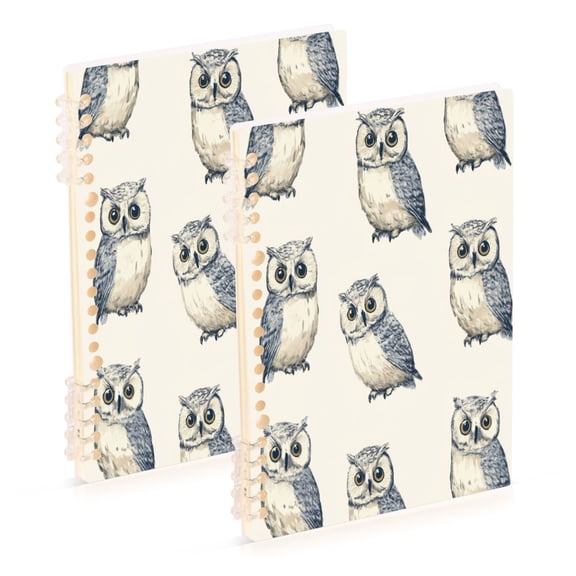 Notebook 8.3x5.7x0.4 Inch One Sizex1 Journey Note Diary Hardcover Notebook 60 Pages,80g Paper Writing Smooth and Not Easy to Break Beautiful Blue Owl Pattern