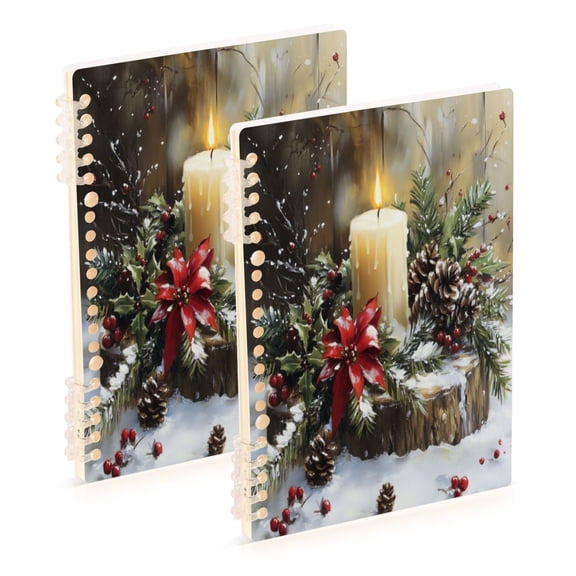 Notebook 8.3x5.7x0.4 Inch One Sizex1 Journey Note Diary Hardcover Notebook 60 Pages,80g Paper Writing Smooth and Not Easy to Break Beautiful Candle Pictures
