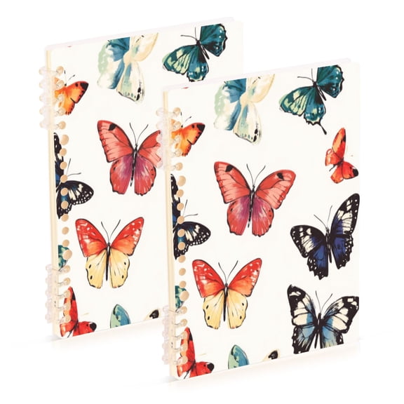 Notebook 8.3x5.7x0.4 Inch One Sizex1 Journey Note Diary Hardcover Notebook 60 Pages,80g Paper Writing Smooth and Not Easy to Break Big Colored Butterflies