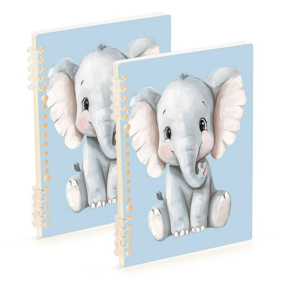 Notebook 8.3x5.7x0.4 Inch One Sizex1 Journey Note Diary Hardcover Notebook 60 Pages,80g Paper Writing Smooth and Not Easy to Break Big Ears Cute Elephant