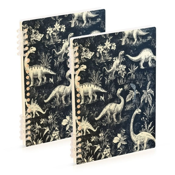 Notebook 8.3x5.7x0.4 Inch One Sizex1 Journey Note Diary Hardcover Notebook 60 Pages,80g Paper Writing Smooth and Not Easy to Break Black and White Dinosaur