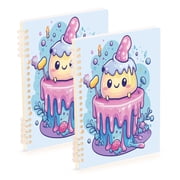Notebook 8.3x5.7x0.4 Inch One Sizex1 Journey Note Diary Hardcover Notebook 60 Pages,80g Paper Writing Smooth and Not Easy to Break Cartoon Beautiful Cake