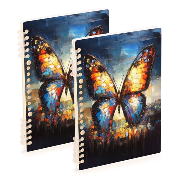 Notebook 8.3x5.7x0.4 Inch One Sizex1 Journey Note Diary Hardcover Notebook 60 Pages,80g Paper Writing Smooth and Not Easy to Break Cartoon Big Butterfly Picture