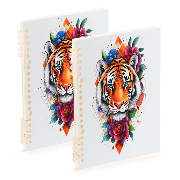Notebook 8.3x5.7x0.4 Inch One Sizex1 Journey Note Diary Hardcover Notebook 60 Pages,80g Paper Writing Smooth and Not Easy to Break Cartoon Color Tiger