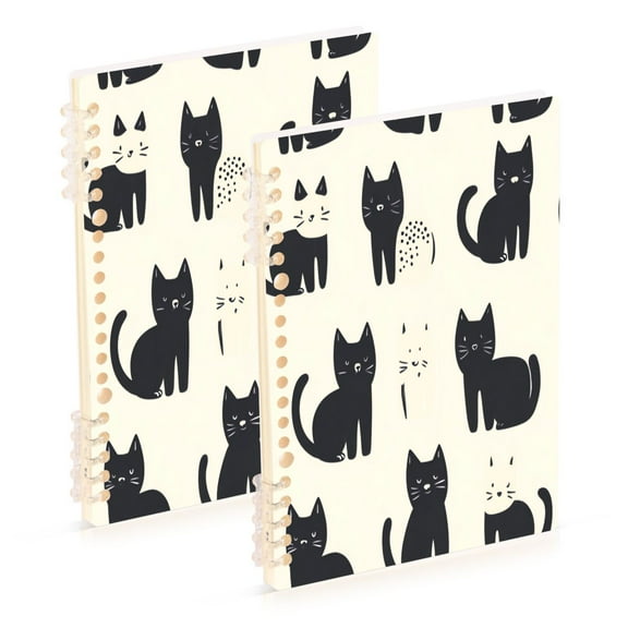Notebook 8.3x5.7x0.4 Inch One Sizex1 Journey Note Diary Hardcover Notebook 60 Pages,80g Paper Writing Smooth and Not Easy to Break Cartoon Cute Black Cat