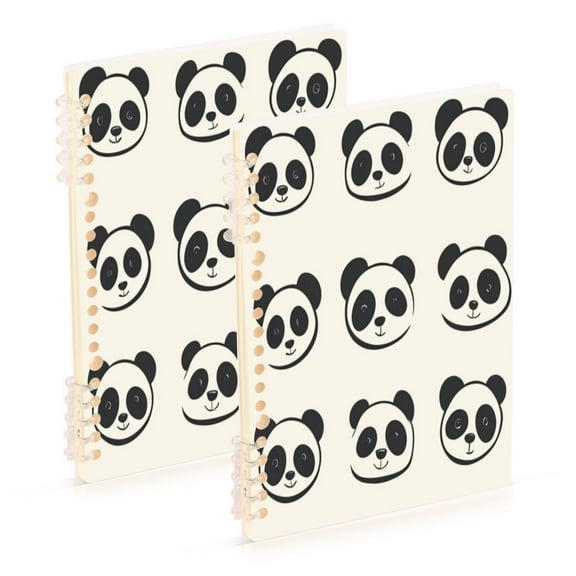 Notebook 8.3x5.7x0.4 Inch One Sizex1 Journey Note Diary Hardcover Notebook 60 Pages,80g Paper Writing Smooth and Not Easy to Break Cartoon Cute Panda Face Seamless