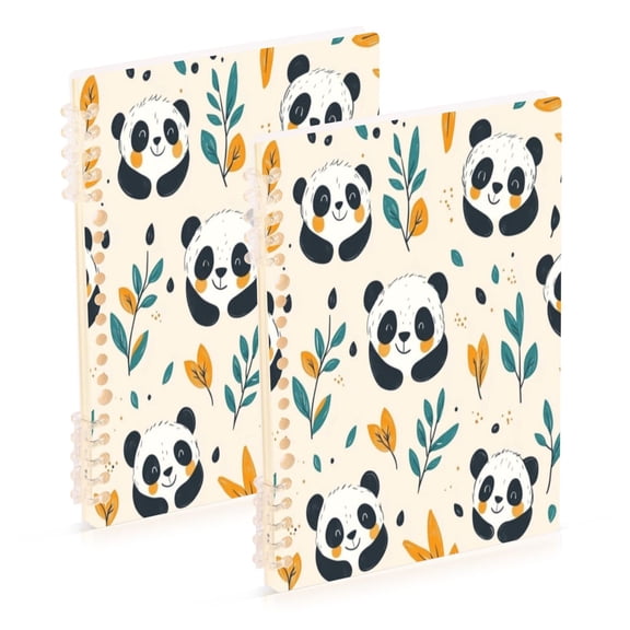Notebook 8.3x5.7x0.4 Inch One Sizex1 Journey Note Diary Hardcover Notebook 60 Pages,80g Paper Writing Smooth and Not Easy to Break Cartoon Cute Panda Seamless