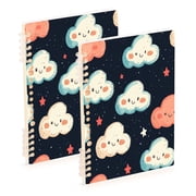 Notebook 8.3x5.7x0.4 Inch One Sizex1 Journey Note Diary Hardcover Notebook 60 Pages,80g Paper Writing Smooth and Not Easy to Break Cartoon Cute Smile Cloud