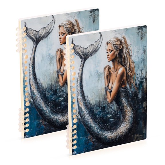 Notebook 8.3x5.7x0.4 Inch One Sizex1 Journey Note Diary Hardcover Notebook 60 Pages,80g Paper Writing Smooth and Not Easy to Break Cartoon Mermaid Pattern