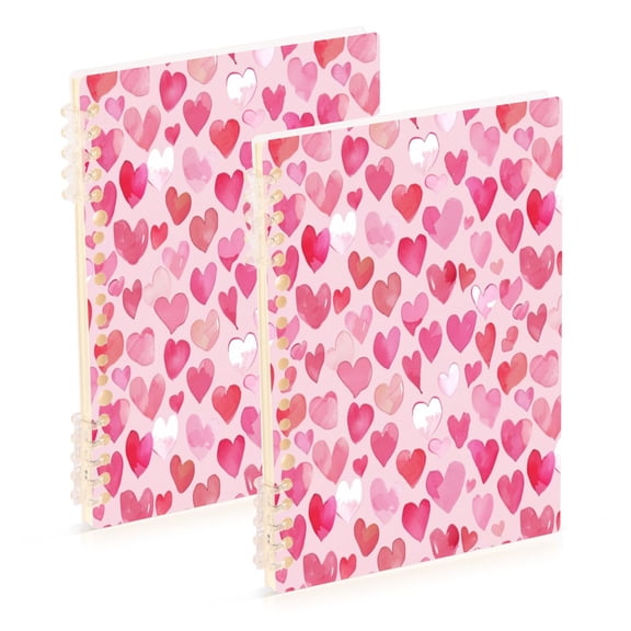 Notebook 8.3x5.7x0.4 Inch One Sizex1 Journey Note Diary Hardcover Notebook 60 Pages,80g Paper Writing Smooth and Not Easy to Break Cartoon Pink Hearts Seamless