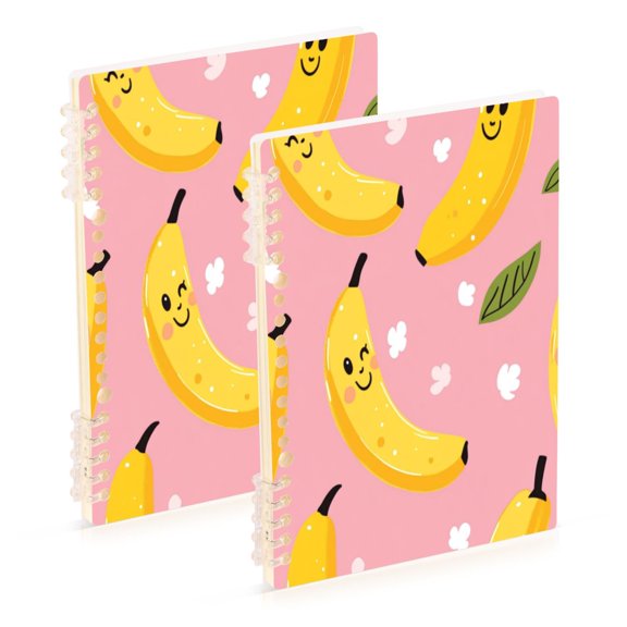 Notebook 8.3x5.7x0.4 Inch One Sizex1 Journey Note Diary Hardcover Notebook 60 Pages,80g Paper Writing Smooth and Not Easy to Break Cartoon Smile Banana