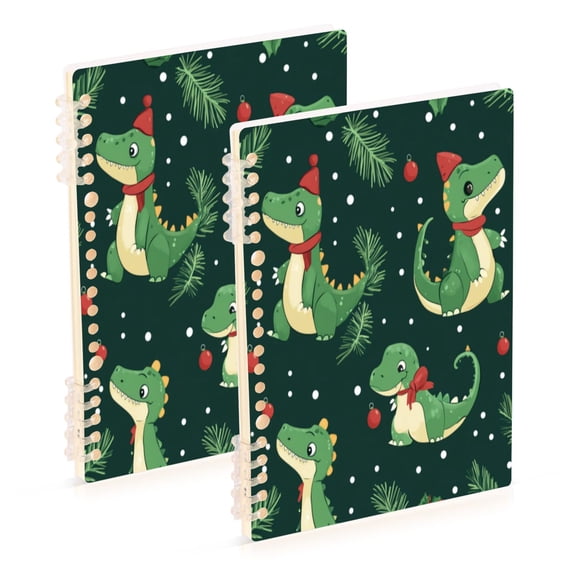 Notebook 8.3x5.7x0.4 Inch One Sizex1 Journey Note Diary Hardcover Notebook 60 Pages,80g Paper Writing Smooth and Not Easy to Break Christmas Cartoon Dinosaur
