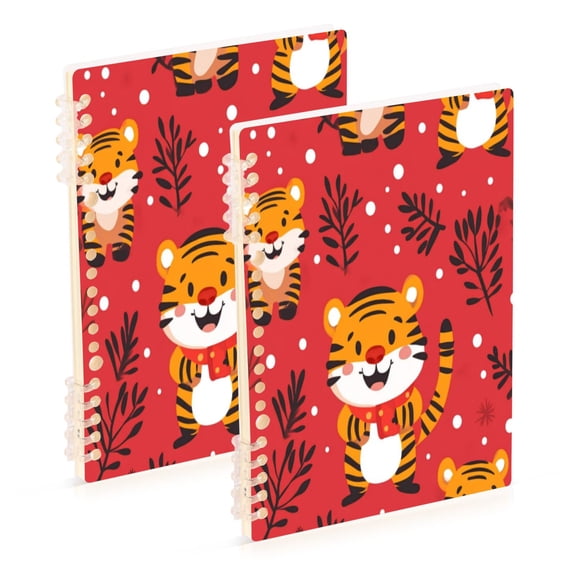 Notebook 8.3x5.7x0.4 Inch One Sizex1 Journey Note Diary Hardcover Notebook 60 Pages,80g Paper Writing Smooth and Not Easy to Break Christmas Cartoon Tiger