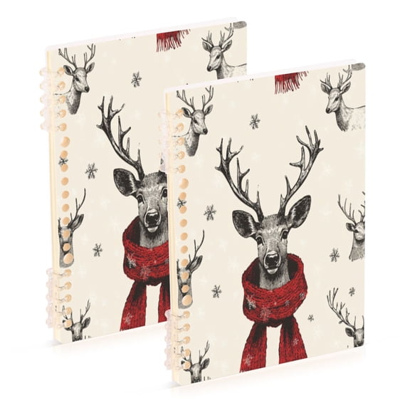 Notebook 8.3x5.7x0.4 Inch One Sizex1 Journey Note Diary Hardcover Notebook 60 Pages,80g Paper Writing Smooth and Not Easy to Break Christmas Cute Deer