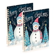 Notebook 8.3x5.7x0.4 Inch One Sizex1 Journey Note Diary Hardcover Notebook 60 Pages,80g Paper Writing Smooth and Not Easy to Break Christmas Smiling Snowman Picture