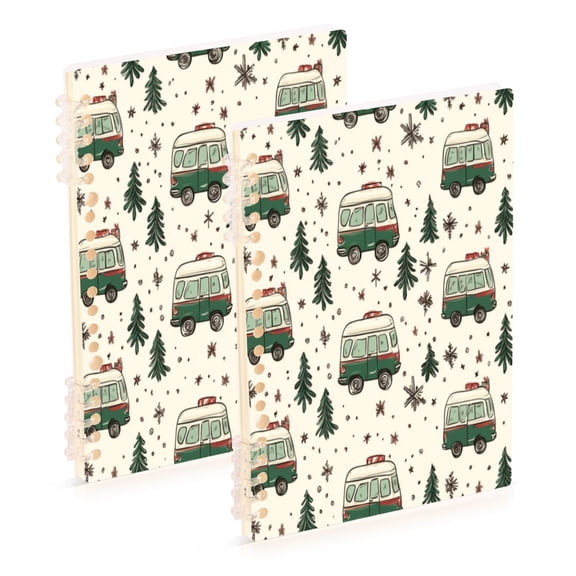 Notebook 8.3x5.7x0.4 Inch One Sizex1 Journey Note Diary Hardcover Notebook 60 Pages,80g Paper Writing Smooth and Not Easy to Break Christmas Truck Seamless