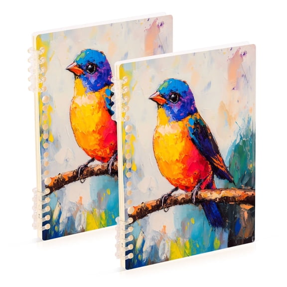 Notebook 8.3x5.7x0.4 Inch One Sizex1 Journey Note Diary Hardcover Notebook 60 Pages,80g Paper Writing Smooth and Not Easy to Break Colorful Bird Cartoon