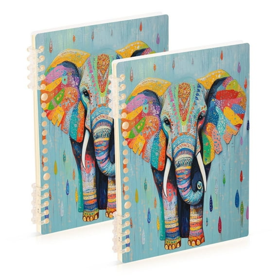 Notebook 8.3x5.7x0.4 Inch One Sizex1 Journey Note Diary Hardcover Notebook 60 Pages,80g Paper Writing Smooth and Not Easy to Break Colorful Cool Elephants