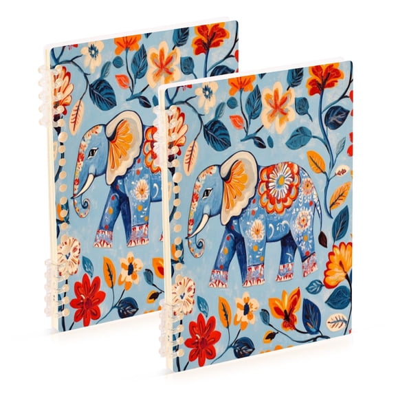 Notebook 8.3x5.7x0.4 Inch One Sizex1 Journey Note Diary Hardcover Notebook 60 Pages,80g Paper Writing Smooth and Not Easy to Break Colorful Pretty Elephant