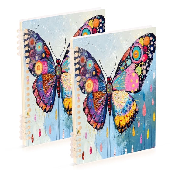 Notebook 8.3x5.7x0.4 Inch One Sizex1 Journey Note Diary Hardcover Notebook 60 Pages,80g Paper Writing Smooth and Not Easy to Break Cool Colorful Butterflies