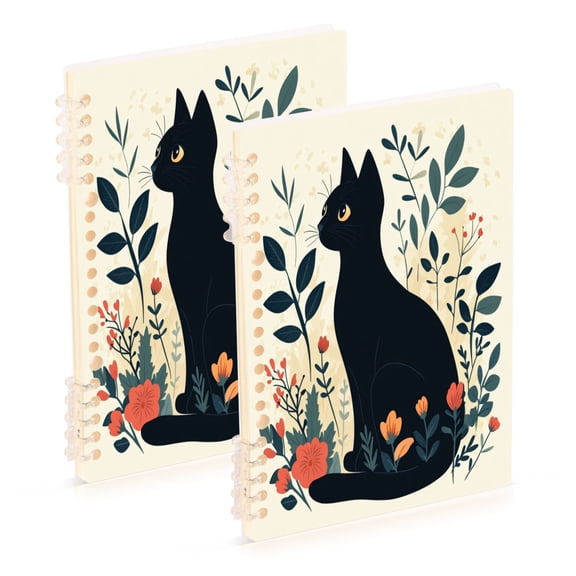 Notebook 8.3x5.7x0.4 Inch One Sizex1 Journey Note Diary Hardcover Notebook 60 Pages,80g Paper Writing Smooth and Not Easy to Break Cute Cartoon Black Cat Pattern