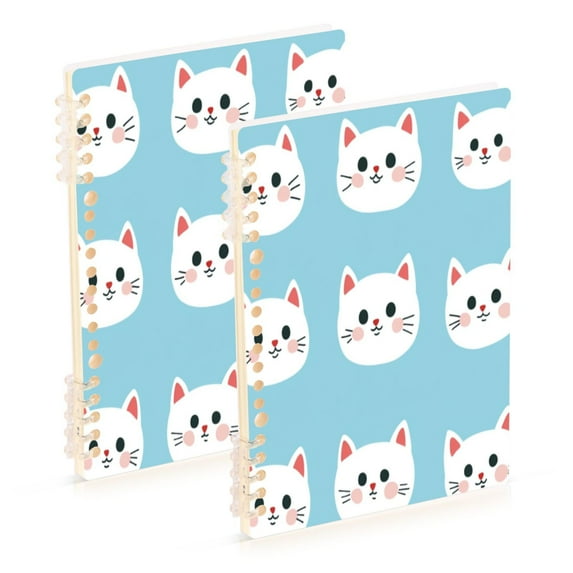 Notebook 8.3x5.7x0.4 Inch One Sizex1 Journey Note Diary Hardcover Notebook 60 Pages,80g Paper Writing Smooth and Not Easy to Break Cute Cartoon Cat Face