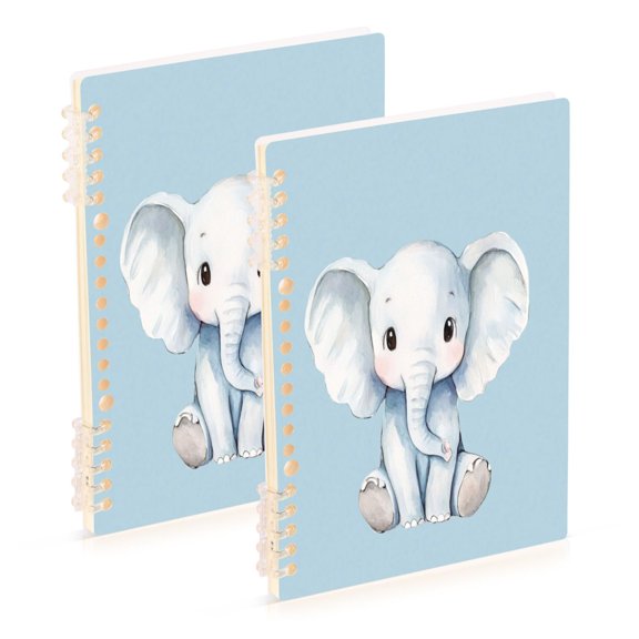 Notebook 8.3x5.7x0.4 Inch One Sizex1 Journey Note Diary Hardcover Notebook 60 Pages,80g Paper Writing Smooth and Not Easy to Break Cute Cartoon Elephant Pattern