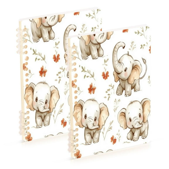 Notebook 8.3x5.7x0.4 Inch One Sizex1 Journey Note Diary Hardcover Notebook 60 Pages,80g Paper Writing Smooth and Not Easy to Break Cute Cartoon Elephant
