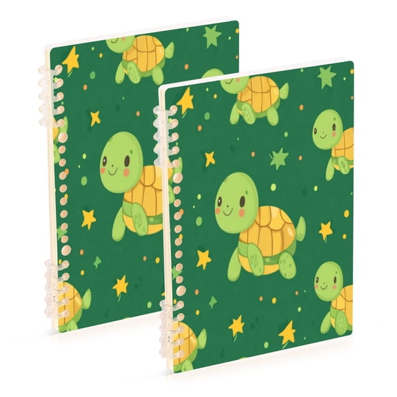 Notebook 8.3x5.7x0.4 Inch One Sizex1 Journey Note Diary Hardcover Notebook 60 Pages,80g Paper Writing Smooth and Not Easy to Break Cute Green Cartoon Turtle