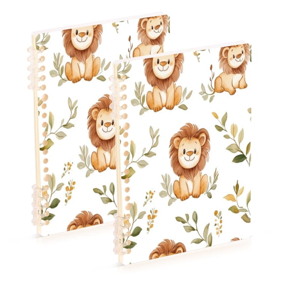Notebook 8.3x5.7x0.4 Inch One Sizex1 Journey Note Diary Hardcover Notebook 60 Pages,80g Paper Writing Smooth and Not Easy to Break Cute Little Brown Lion