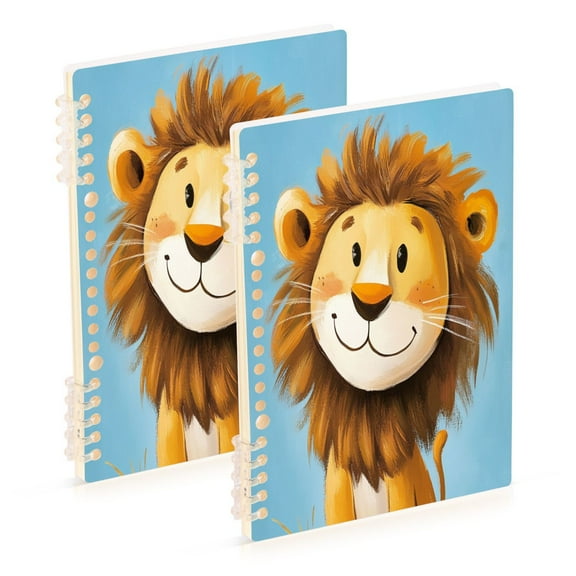 Notebook 8.3x5.7x0.4 Inch One Sizex1 Journey Note Diary Hardcover Notebook 60 Pages,80g Paper Writing Smooth and Not Easy to Break Cute Smiling Yellow Lion