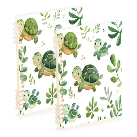 Notebook 8.3x5.7x0.4 Inch One Sizex1 Journey Note Diary Hardcover Notebook 60 Pages,80g Paper Writing Smooth and Not Easy to Break Green Cartoon Turtle