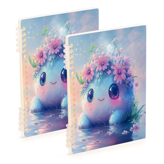 Notebook 8.3x5.7x0.4 Inch One Sizex1 Journey Note Diary Hardcover Notebook 60 Pages,80g Paper Writing Smooth and Not Easy to Break Little Blue Monster