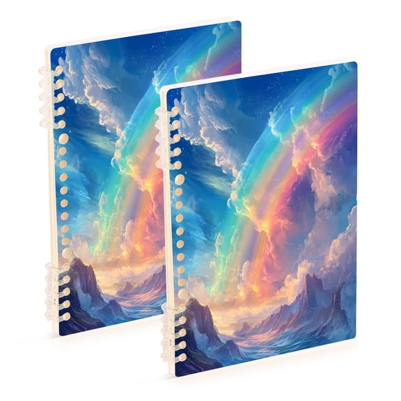 Notebook 8.3x5.7x0.4 Inch One Sizex1 Journey Note Diary Hardcover Notebook 60 Pages,80g Paper Writing Smooth and Not Easy to Break Picturesque Rainbow