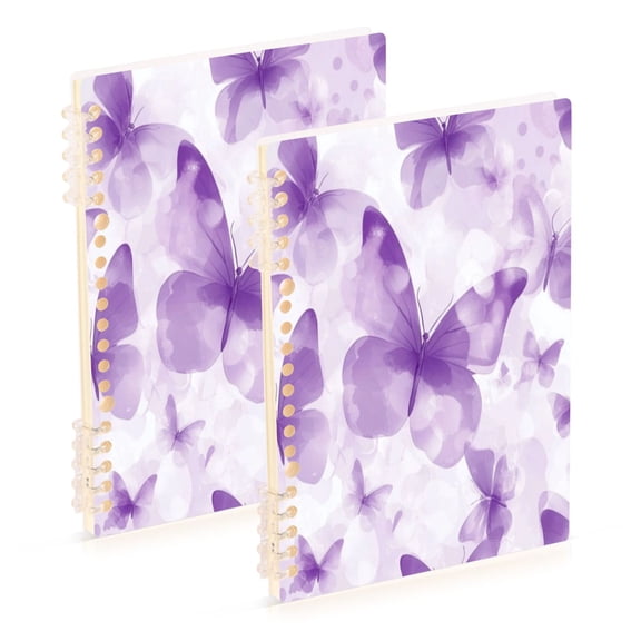Notebook 8.3x5.7x0.4 Inch One Sizex1 Journey Note Diary Hardcover Notebook 60 Pages,80g Paper Writing Smooth and Not Easy to Break Pretty Big Purple Butterfly