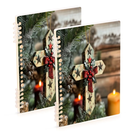 Notebook 8.3x5.7x0.4 Inch One Sizex1 Journey Note Diary Hardcover Notebook 60 Pages,80g Paper Writing Smooth and Not Easy to Break Pretty Christmas Cross
