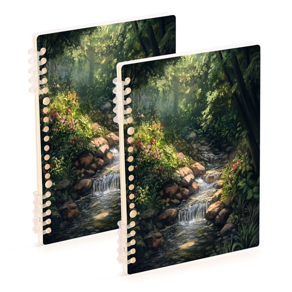 Notebook 8.3x5.7x0.4 Inch One Sizex1 Journey Note Diary Hardcover Notebook 60 Pages,80g Paper Writing Smooth and Not Easy to Break Pretty Green Stream