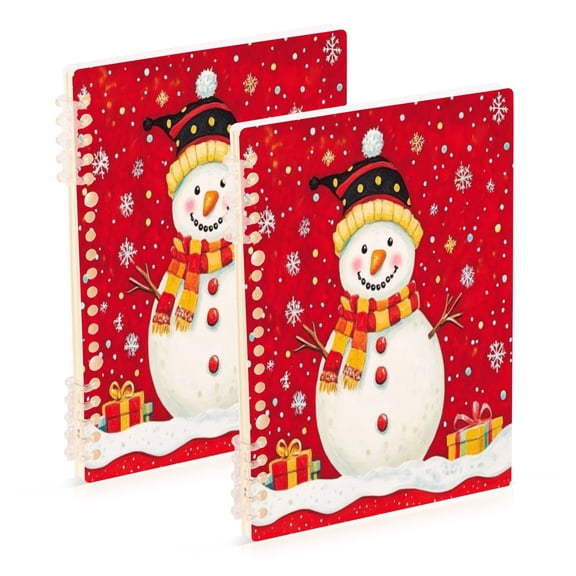 Notebook 8.3x5.7x0.4 Inch One Sizex1 Journey Note Diary Hardcover Notebook 60 Pages,80g Paper Writing Smooth and Not Easy to Break Pretty Red Christmas Snowman