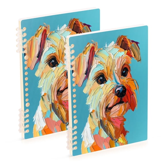 Notebook 8.3x5.7x0.4 Inch One Sizex1 Journey Note Diary Hardcover Notebook 60 Pages,80g Paper Writing Smooth and Not Easy to Break Rainbow Puppy Pattern