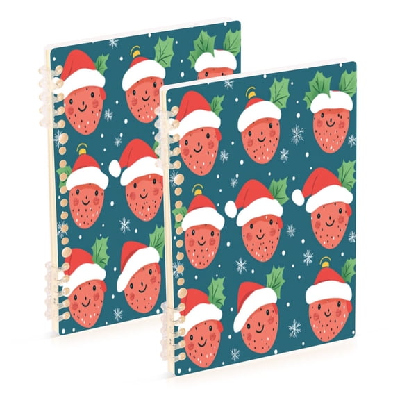 Notebook 8.3x5.7x0.4 Inch One Sizex1 Journey Note Diary Hardcover Notebook 60 Pages,80g Paper Writing Smooth and Not Easy to Break Santa Hat Strawberry