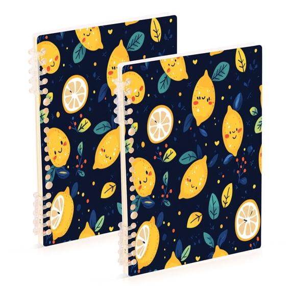 Notebook 8.3x5.7x0.4 Inch One Sizex1 Journey Note Diary Hardcover Notebook 60 Pages,80g Paper Writing Smooth and Not Easy to Break Smile Lemon Cartoon