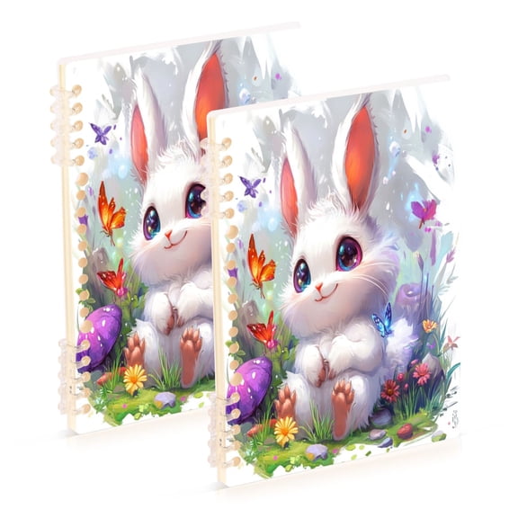 Notebook 8.3x5.7x0.4 Inch One Sizex1 Journey Note Diary Hardcover Notebook 60 Pages,80g Paper Writing Smooth and Not Easy to Break Smiling Cartoon Rabbit