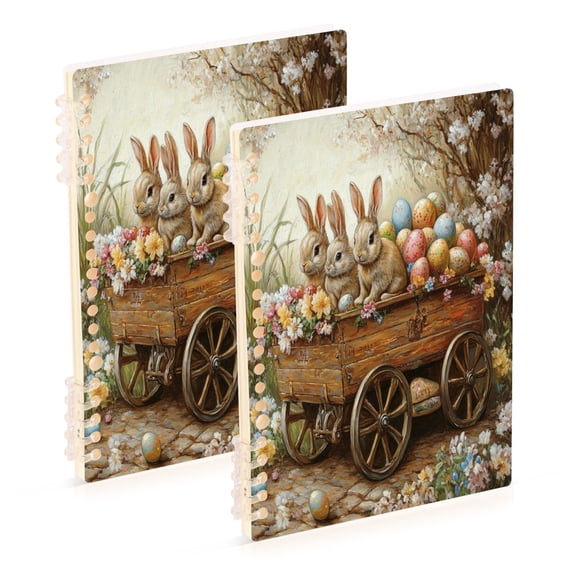 Notebook 8.3x5.7x0.4 Inch One Sizex1 Journey Note Diary Hardcover Notebook 60 Pages,80g Paper Writing Smooth and Not Easy to Break Three Easter Bunnies